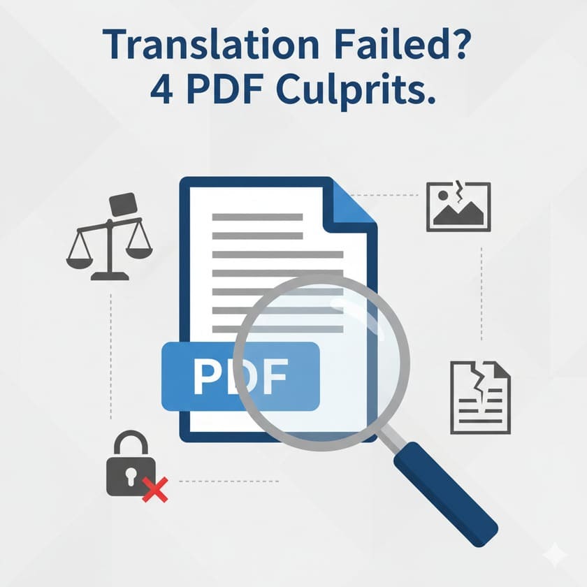 まずは原因を特定!翻訳できないPDFファイルの4つの特徴